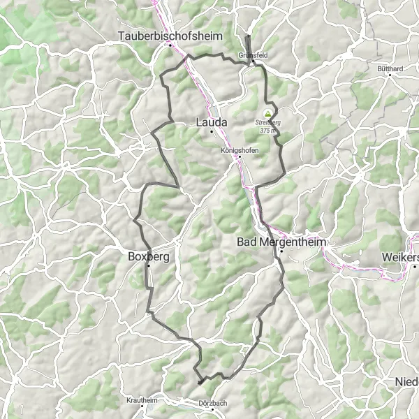 Karten-Miniaturansicht der Radinspiration "Rundtour Stuttgart: Naturparadies mit hügeligen Herausforderungen" in Stuttgart, Germany. Erstellt vom Tarmacs.app-Routenplaner für Radtouren