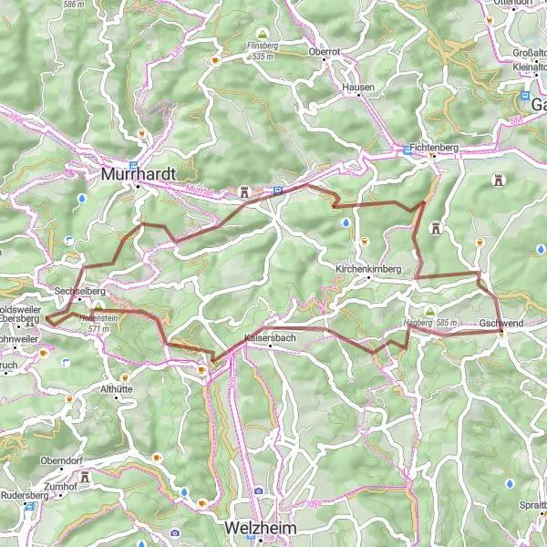 Karten-Miniaturansicht der Radinspiration "Entdeckungstour zu Schloss Ebersberg und Fornsbach" in Stuttgart, Germany. Erstellt vom Tarmacs.app-Routenplaner für Radtouren