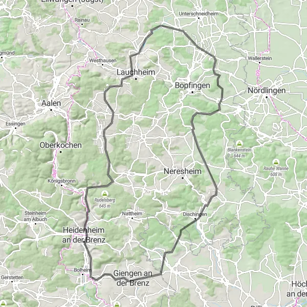 Map miniature of "Epic Road Cycling Adventure" cycling inspiration in Stuttgart, Germany. Generated by Tarmacs.app cycling route planner