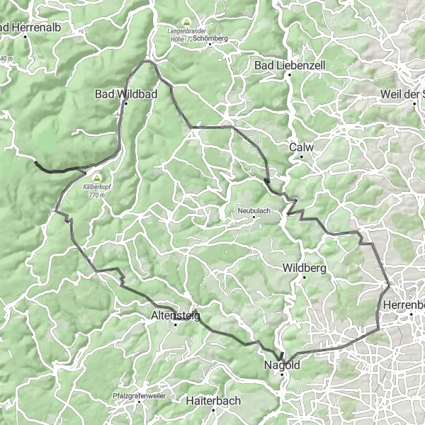 Karten-Miniaturansicht der Radinspiration "Schwarzwald-Tour" in Stuttgart, Germany. Erstellt vom Tarmacs.app-Routenplaner für Radtouren