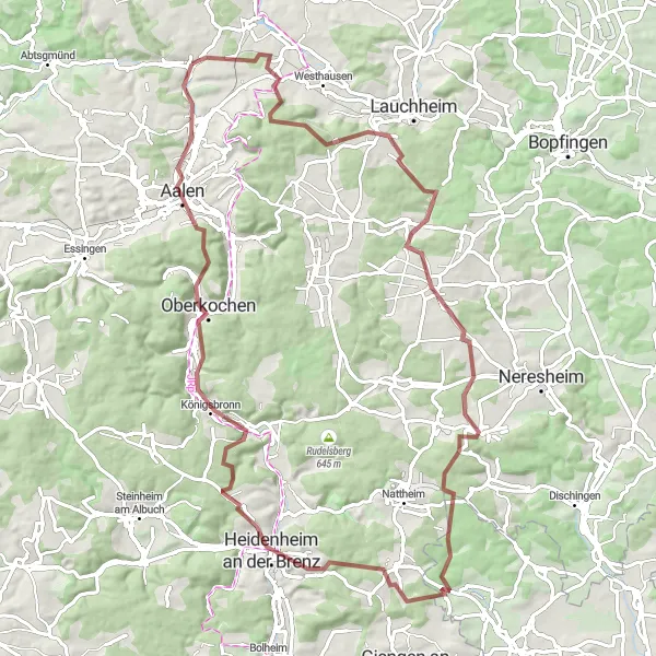 Karten-Miniaturansicht der Radinspiration "Gravel-Abenteuer im Ostalbkreis" in Stuttgart, Germany. Erstellt vom Tarmacs.app-Routenplaner für Radtouren