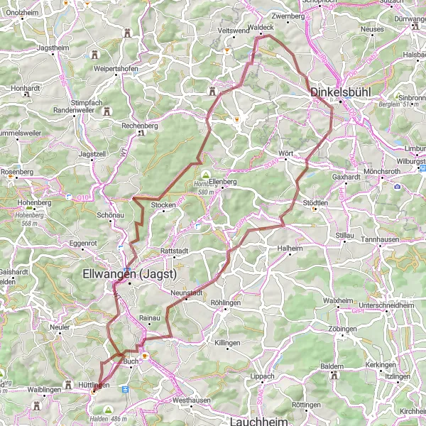 Karten-Miniaturansicht der Radinspiration "Erkundungstour durch idyllische Landschaften" in Stuttgart, Germany. Erstellt vom Tarmacs.app-Routenplaner für Radtouren