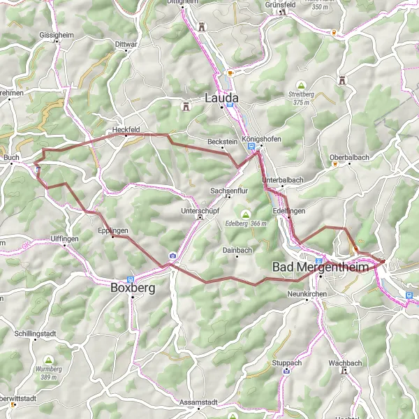 Karten-Miniaturansicht der Radinspiration "Wiesen und Wälder Circuit" in Stuttgart, Germany. Erstellt vom Tarmacs.app-Routenplaner für Radtouren