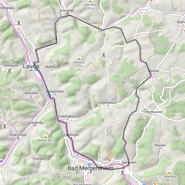 Karten-Miniaturansicht der Radinspiration "Fahrradtour durch die Natur" in Stuttgart, Germany. Erstellt vom Tarmacs.app-Routenplaner für Radtouren
