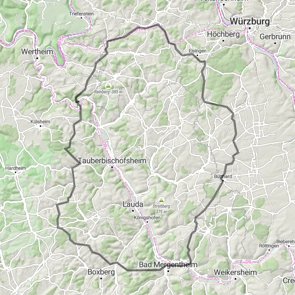 Karten-Miniaturansicht der Radinspiration "Road-Tour durch Stuttgart und Umgebung" in Stuttgart, Germany. Erstellt vom Tarmacs.app-Routenplaner für Radtouren