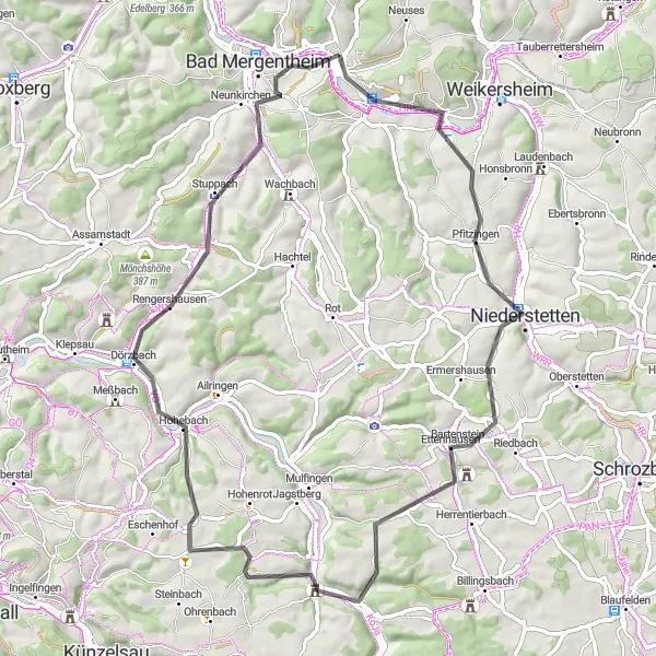Karten-Miniaturansicht der Radinspiration "Historische Sehenswürdigkeiten und malerische Landschaften" in Stuttgart, Germany. Erstellt vom Tarmacs.app-Routenplaner für Radtouren