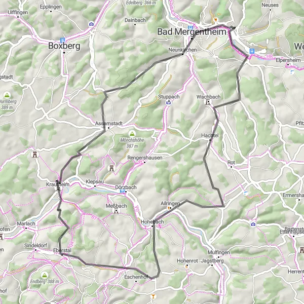 Karten-Miniaturansicht der Radinspiration "Erlebnisreiche Radtour durch die Natur" in Stuttgart, Germany. Erstellt vom Tarmacs.app-Routenplaner für Radtouren