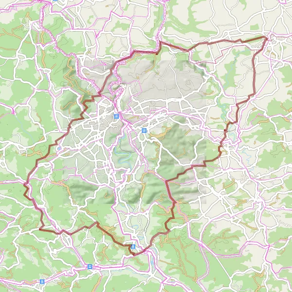 Map miniature of "Exploring Medieval Castles and Palaces" cycling inspiration in Stuttgart, Germany. Generated by Tarmacs.app cycling route planner