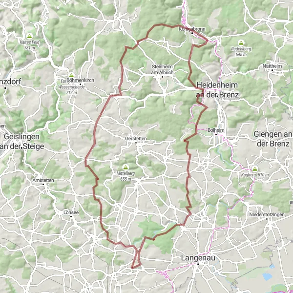 Map miniature of "Ugentalhütte Gravel Adventure" cycling inspiration in Stuttgart, Germany. Generated by Tarmacs.app cycling route planner