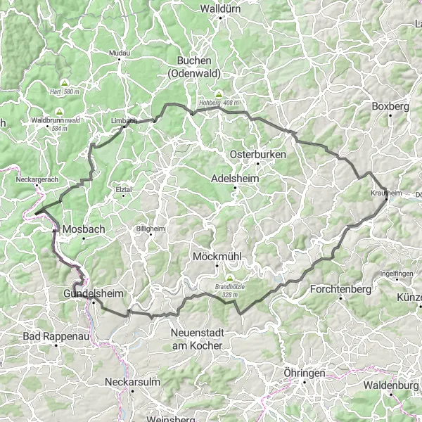 Karten-Miniaturansicht der Radinspiration "Ein Blick in die Vergangenheit" in Stuttgart, Germany. Erstellt vom Tarmacs.app-Routenplaner für Radtouren
