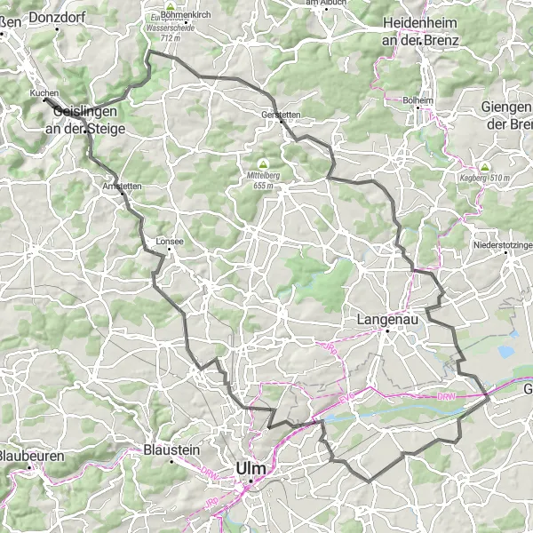 Karten-Miniaturansicht der Radinspiration "Faszinierende Fahrt durch historische Stätten" in Stuttgart, Germany. Erstellt vom Tarmacs.app-Routenplaner für Radtouren