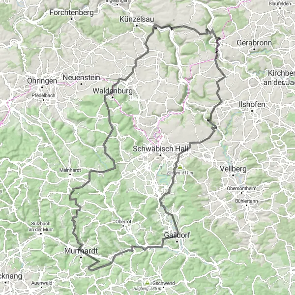 Karten-Miniaturansicht der Radinspiration "Bilztalroute" in Stuttgart, Germany. Erstellt vom Tarmacs.app-Routenplaner für Radtouren