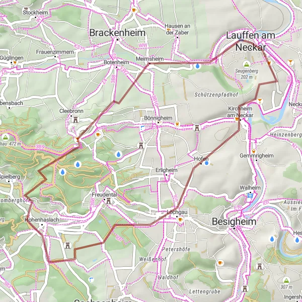 Karten-Miniaturansicht der Radinspiration "Weinterrassen und historische Stadtmauer" in Stuttgart, Germany. Erstellt vom Tarmacs.app-Routenplaner für Radtouren