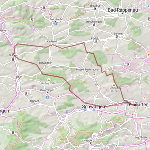 Karten-Miniaturansicht der Radinspiration "Entdeckungsreise durch die Natur" in Stuttgart, Germany. Erstellt vom Tarmacs.app-Routenplaner für Radtouren