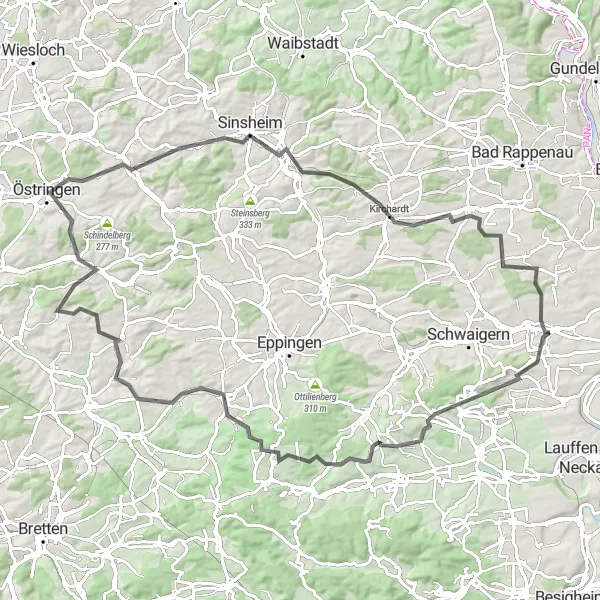 Karten-Miniaturansicht der Radinspiration "Die große Tour durch die Natur" in Stuttgart, Germany. Erstellt vom Tarmacs.app-Routenplaner für Radtouren