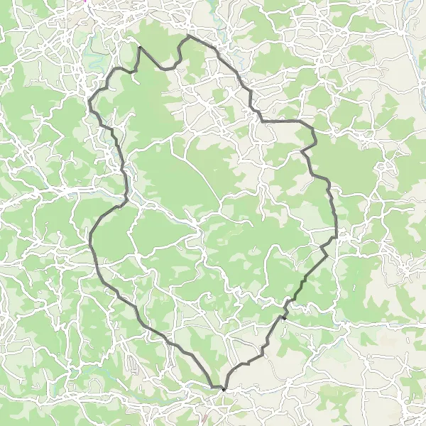 Karten-Miniaturansicht der Radinspiration "Durch Wald und Flur in der Umgebung von Leinzell" in Stuttgart, Germany. Erstellt vom Tarmacs.app-Routenplaner für Radtouren