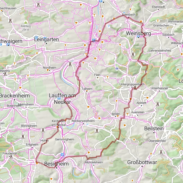 Karten-Miniaturansicht der Radinspiration "Naturschutz-Entdecker-Runde über 66 km" in Stuttgart, Germany. Erstellt vom Tarmacs.app-Routenplaner für Radtouren