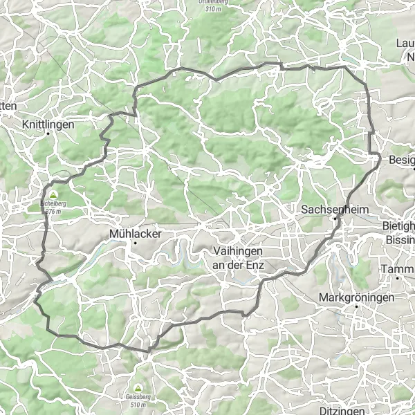 Karten-Miniaturansicht der Radinspiration "Road-Tour nach Maulbronn und Iptingen" in Stuttgart, Germany. Erstellt vom Tarmacs.app-Routenplaner für Radtouren