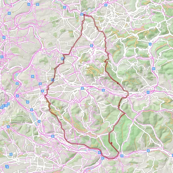 Karten-Miniaturansicht der Radinspiration "Rundfahrt von Mittelschöntal" in Stuttgart, Germany. Erstellt vom Tarmacs.app-Routenplaner für Radtouren