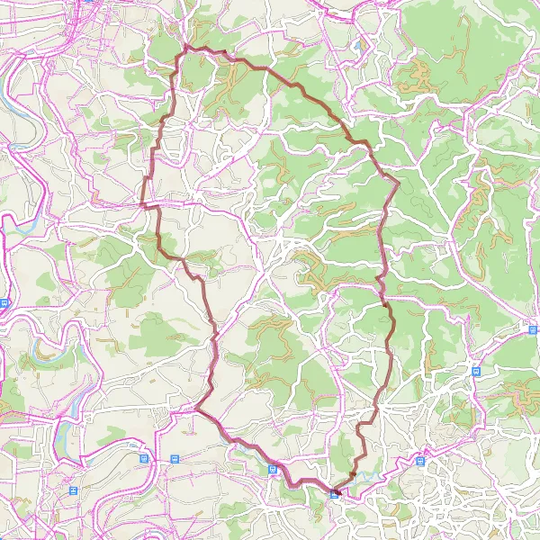 Map miniature of "Gravel Adventure in the Murrtal Valley" cycling inspiration in Stuttgart, Germany. Generated by Tarmacs.app cycling route planner