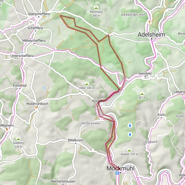 Karten-Miniaturansicht der Radinspiration "Erkundungstour auf Schotterwegen" in Stuttgart, Germany. Erstellt vom Tarmacs.app-Routenplaner für Radtouren