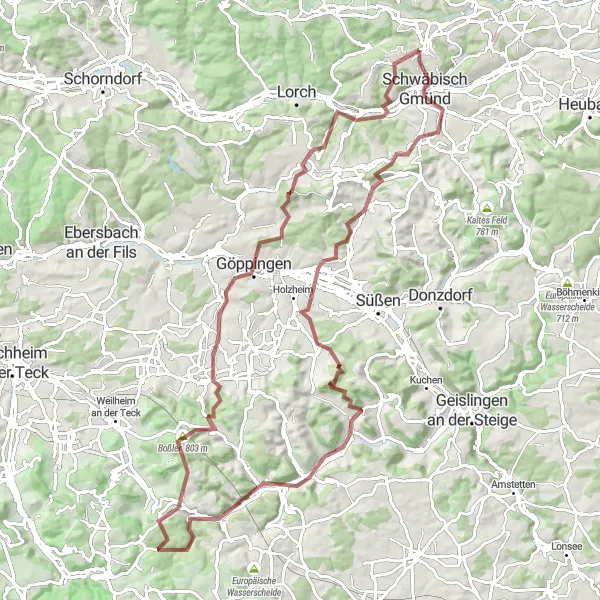 Karten-Miniaturansicht der Radinspiration "Die Natur- und Kulturroute" in Stuttgart, Germany. Erstellt vom Tarmacs.app-Routenplaner für Radtouren