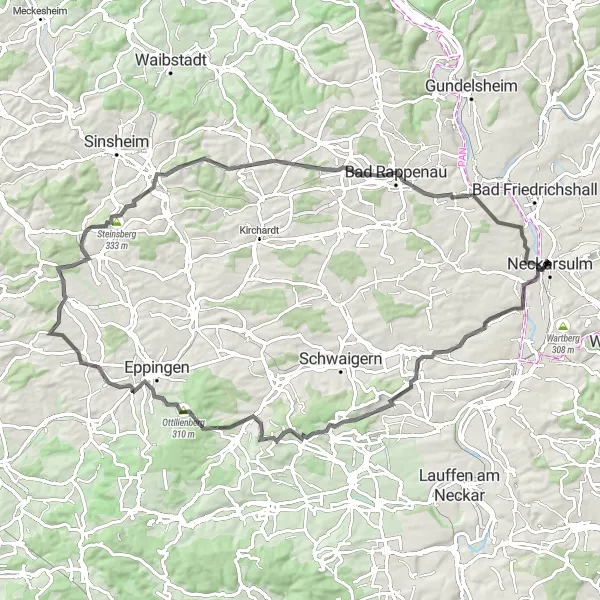 Karten-Miniaturansicht der Radinspiration "Radtour entlang des Neckars" in Stuttgart, Germany. Erstellt vom Tarmacs.app-Routenplaner für Radtouren