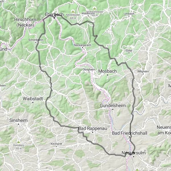 Karten-Miniaturansicht der Radinspiration "Panorama-Radtour in der Nähe von Stuttgart" in Stuttgart, Germany. Erstellt vom Tarmacs.app-Routenplaner für Radtouren
