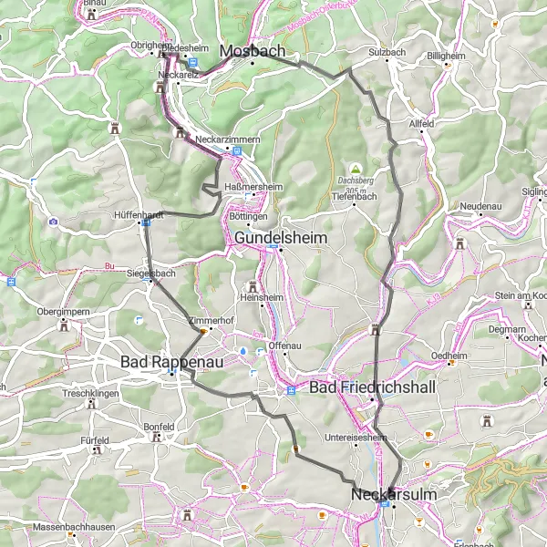 Karten-Miniaturansicht der Radinspiration "Road-Tour entlang des Neckars" in Stuttgart, Germany. Erstellt vom Tarmacs.app-Routenplaner für Radtouren