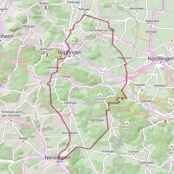 Karten-Miniaturansicht der Radinspiration "Erkundungsreiche Schotterradtour durch die Umgebung" in Stuttgart, Germany. Erstellt vom Tarmacs.app-Routenplaner für Radtouren