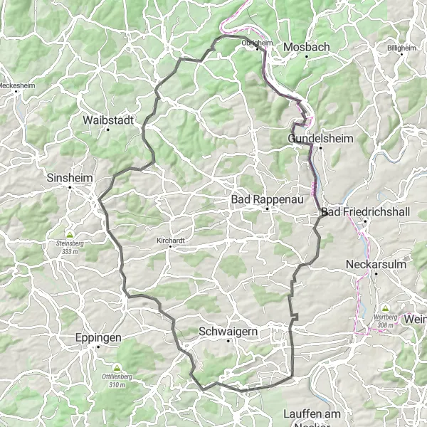 Karten-Miniaturansicht der Radinspiration "Kultur und Geschichte entlang des Neckars" in Stuttgart, Germany. Erstellt vom Tarmacs.app-Routenplaner für Radtouren