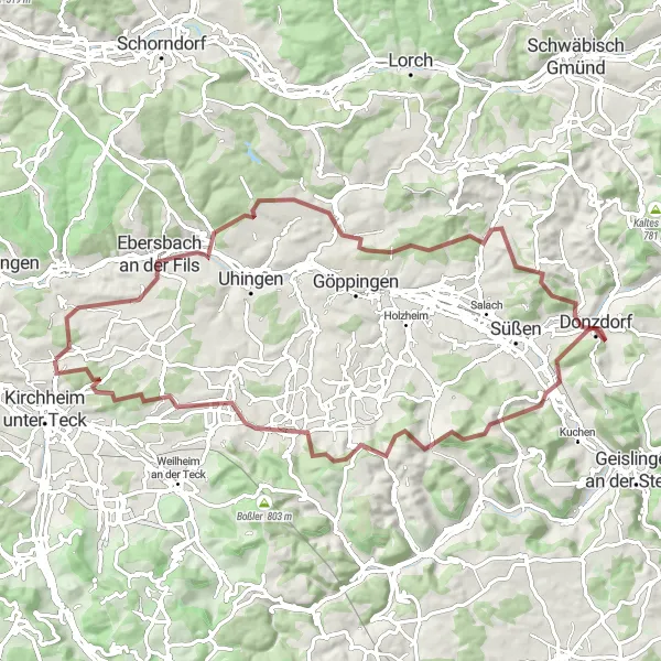 Karten-Miniaturansicht der Radinspiration "Ausgedehnte Tour durch die Schwäbische Alb" in Stuttgart, Germany. Erstellt vom Tarmacs.app-Routenplaner für Radtouren