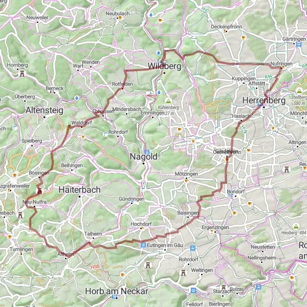 Karten-Miniaturansicht der Radinspiration "Rundtour durch den Naturpark Schwarzwald" in Stuttgart, Germany. Erstellt vom Tarmacs.app-Routenplaner für Radtouren