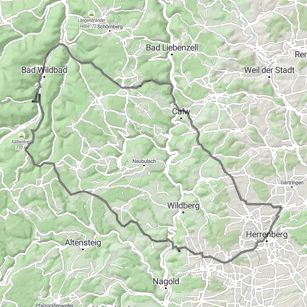 Karten-Miniaturansicht der Radinspiration "Kultur und Natur Tour durch den Schwarzwald" in Stuttgart, Germany. Erstellt vom Tarmacs.app-Routenplaner für Radtouren