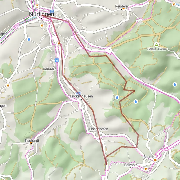 Karten-Miniaturansicht der Radinspiration "Kurze Gravel-Tour durch die Schwäbische Alb" in Stuttgart, Germany. Erstellt vom Tarmacs.app-Routenplaner für Radtouren