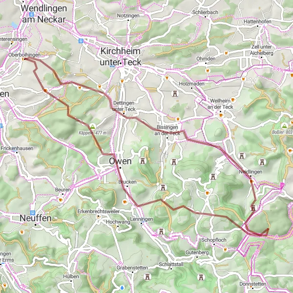 Karten-Miniaturansicht der Radinspiration "Natur-Radtour durch die Region" in Stuttgart, Germany. Erstellt vom Tarmacs.app-Routenplaner für Radtouren