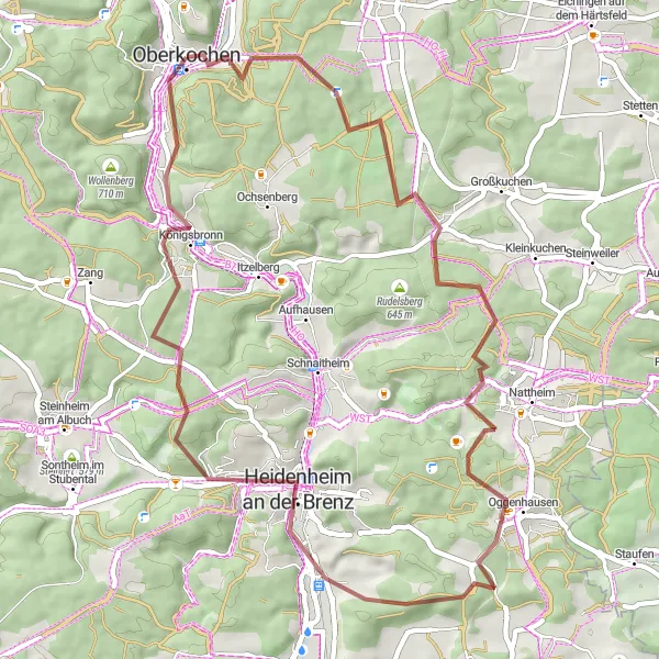 Karten-Miniaturansicht der Radinspiration "Erkundung der Alb auf Schotterwegen" in Stuttgart, Germany. Erstellt vom Tarmacs.app-Routenplaner für Radtouren