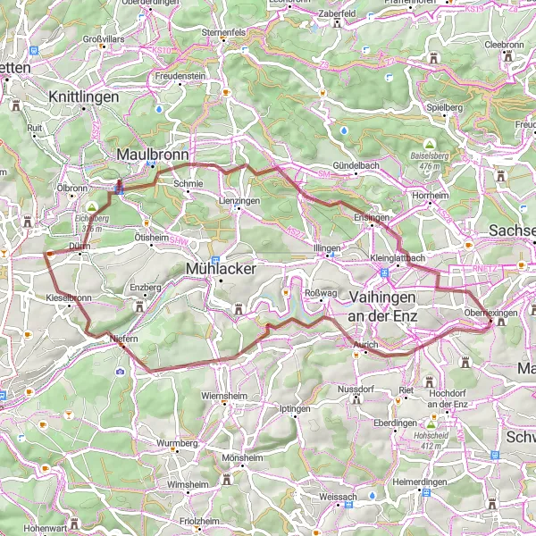 Karten-Miniaturansicht der Radinspiration "Gravel Tour durch malerische Landschaft" in Stuttgart, Germany. Erstellt vom Tarmacs.app-Routenplaner für Radtouren