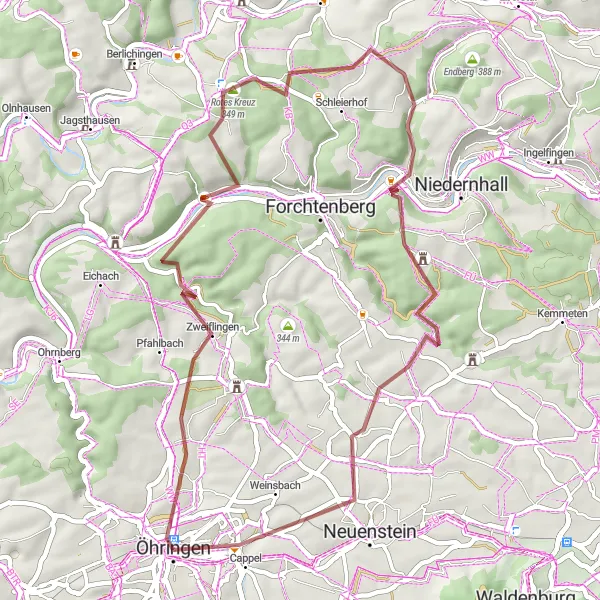 Karten-Miniaturansicht der Radinspiration "Rundtour durch die malerische Landschaft der Region" in Stuttgart, Germany. Erstellt vom Tarmacs.app-Routenplaner für Radtouren