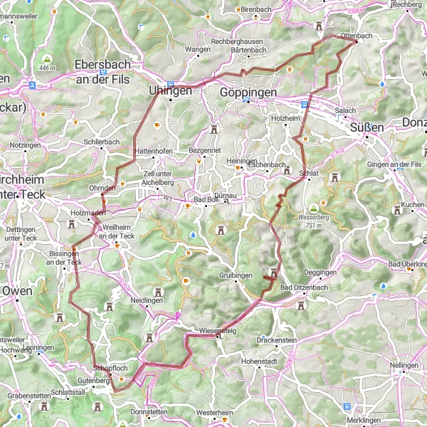 Map miniature of "Barmenberg Challenge" cycling inspiration in Stuttgart, Germany. Generated by Tarmacs.app cycling route planner