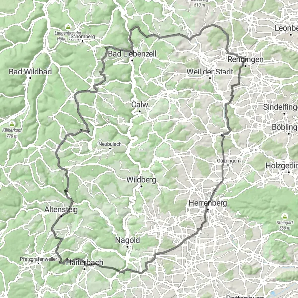 Karten-Miniaturansicht der Radinspiration "Historische Roadtour durch die Region" in Stuttgart, Germany. Erstellt vom Tarmacs.app-Routenplaner für Radtouren