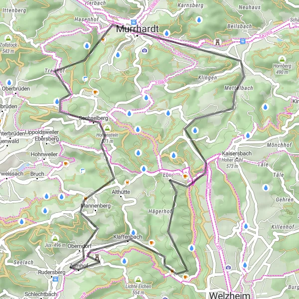 Map miniature of "Majestic Road Ride" cycling inspiration in Stuttgart, Germany. Generated by Tarmacs.app cycling route planner