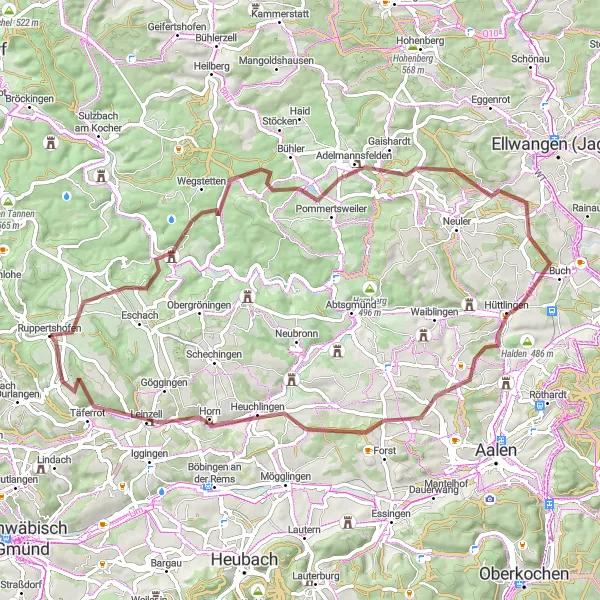 Karten-Miniaturansicht der Radinspiration "Entdecken Sie Amselhöfle und Täferrot" in Stuttgart, Germany. Erstellt vom Tarmacs.app-Routenplaner für Radtouren
