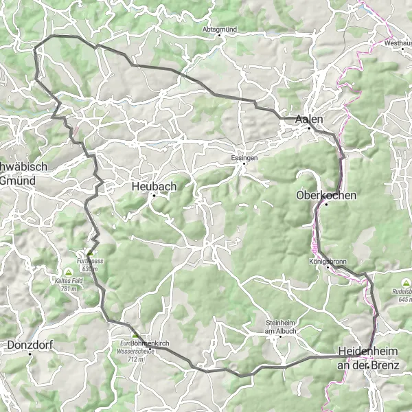 Karten-Miniaturansicht der Radinspiration "Landschaften und Geschichte entlang des Ruppertshofen-Radtourenwegs" in Stuttgart, Germany. Erstellt vom Tarmacs.app-Routenplaner für Radtouren