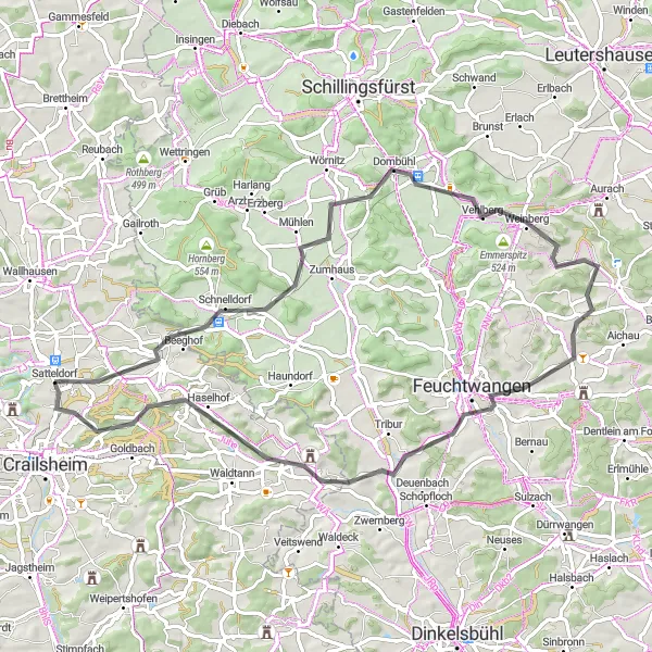 Map miniature of "Bergmann Loop" cycling inspiration in Stuttgart, Germany. Generated by Tarmacs.app cycling route planner