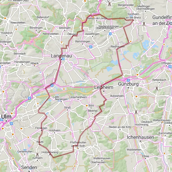 Karten-Miniaturansicht der Radinspiration "Gravel-Tour entlang der Roth" in Stuttgart, Germany. Erstellt vom Tarmacs.app-Routenplaner für Radtouren