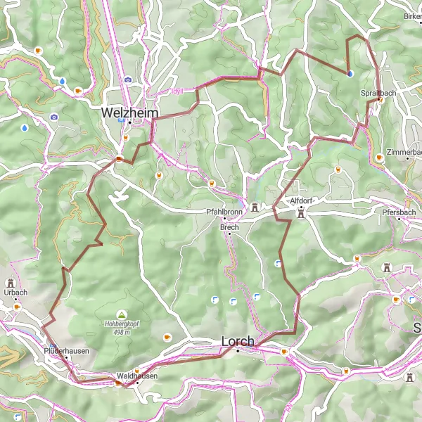 Karten-Miniaturansicht der Radinspiration "Die Kapf Abenteuerroute" in Stuttgart, Germany. Erstellt vom Tarmacs.app-Routenplaner für Radtouren