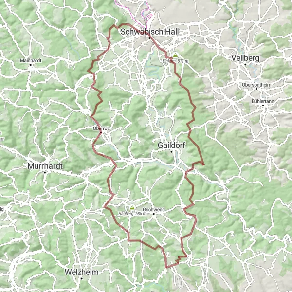 Karten-Miniaturansicht der Radinspiration "Grenzenlose Gravel-Erlebnisse in der Natur" in Stuttgart, Germany. Erstellt vom Tarmacs.app-Routenplaner für Radtouren