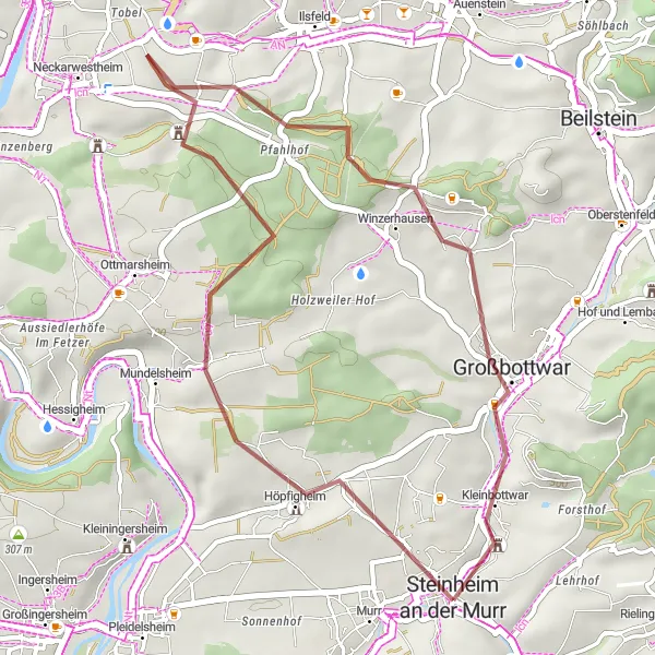 Karten-Miniaturansicht der Radinspiration "Fahrt ins Grüne bei Steinheim" in Stuttgart, Germany. Erstellt vom Tarmacs.app-Routenplaner für Radtouren