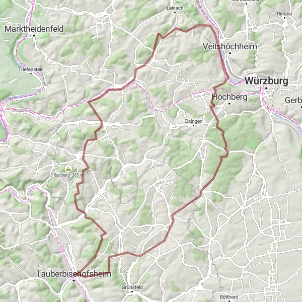 Map miniature of "Burghardtweg Loop" cycling inspiration in Stuttgart, Germany. Generated by Tarmacs.app cycling route planner